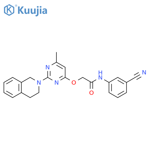 N-(3-cyanophenyl)-2-{[6-methyl-2-(1,2,3,4-tetrahydroisoquinolin-2-yl)pyrimidin-4-yl]oxy}acetamide structure