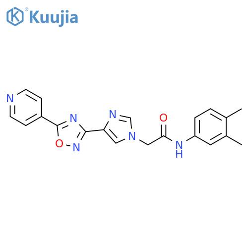 N-(3,4-dimethylphenyl)-2-{4-[5-(pyridin-4-yl)-1,2,4-oxadiazol-3-yl]-1H-imidazol-1-yl}acetamide structure