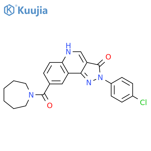 8-(azepane-1-carbonyl)-2-(4-chlorophenyl)-2H,3H,5H-pyrazolo[4,3-c]quinolin-3-one structure