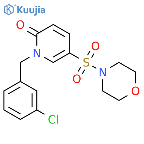 1-(3-chlorophenyl)methyl-5-(morpholine-4-sulfonyl)-1,2-dihydropyridin-2-one structure