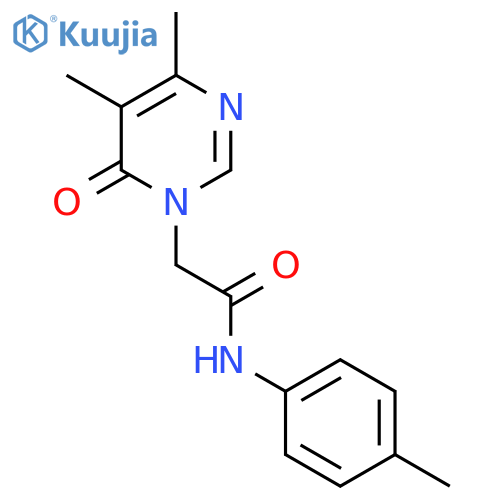 2-(4,5-dimethyl-6-oxo-1,6-dihydropyrimidin-1-yl)-N-(4-methylphenyl)acetamide structure
