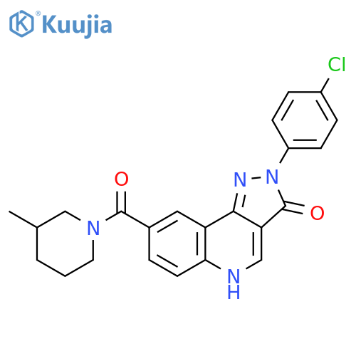 2-(4-chlorophenyl)-8-(3-methylpiperidine-1-carbonyl)-2H,3H,5H-pyrazolo[4,3-c]quinolin-3-one structure