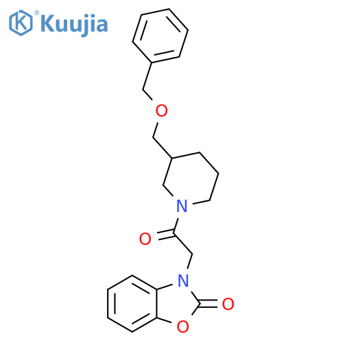 3-(2-{3-[(benzyloxy)methyl]piperidin-1-yl}-2-oxoethyl)-2,3-dihydro-1,3-benzoxazol-2-one structure