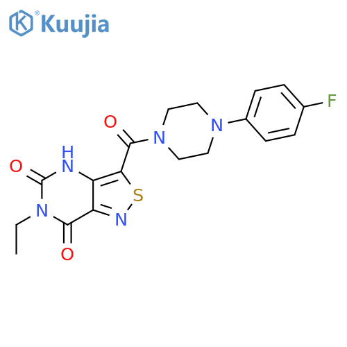 6-ethyl-3-4-(4-fluorophenyl)piperazine-1-carbonyl-4H,5H,6H,7H-1,2thiazolo4,3-dpyrimidine-5,7-dione structure