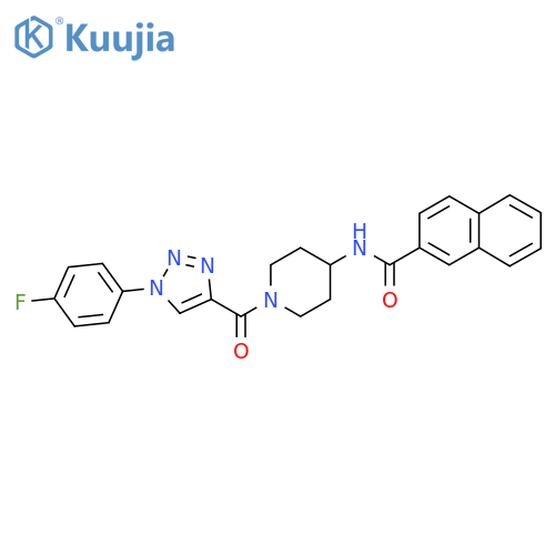 N-{1-1-(4-fluorophenyl)-1H-1,2,3-triazole-4-carbonylpiperidin-4-yl}naphthalene-2-carboxamide structure