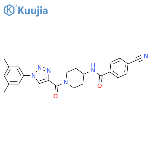 4-cyano-N-{1-1-(3,5-dimethylphenyl)-1H-1,2,3-triazole-4-carbonylpiperidin-4-yl}benzamide structure