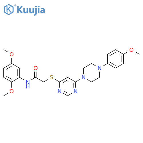 N-(2,5-dimethoxyphenyl)-2-({6-[4-(4-methoxyphenyl)piperazin-1-yl]pyrimidin-4-yl}sulfanyl)acetamide structure