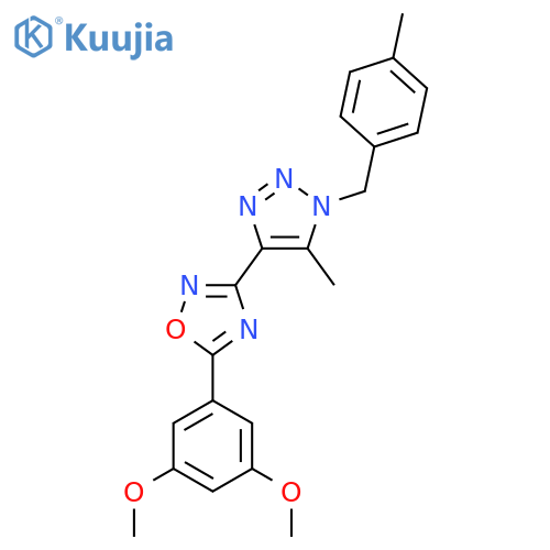 5-(3,5-dimethoxyphenyl)-3-{5-methyl-1-(4-methylphenyl)methyl-1H-1,2,3-triazol-4-yl}-1,2,4-oxadiazole structure