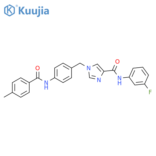 N-(3-fluorophenyl)-1-{[4-(4-methylbenzamido)phenyl]methyl}-1H-imidazole-4-carboxamide structure