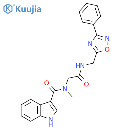 2-1-(1H-indol-3-yl)-N-methylformamido-N-(3-phenyl-1,2,4-oxadiazol-5-yl)methylacetamide structure