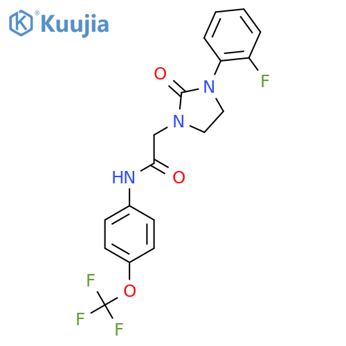 2-[3-(2-fluorophenyl)-2-oxoimidazolidin-1-yl]-N-[4-(trifluoromethoxy)phenyl]acetamide structure