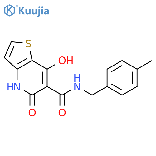 7-hydroxy-N-[(4-methylphenyl)methyl]-5-oxo-4H,5H-thieno[3,2-b]pyridine-6-carboxamide structure