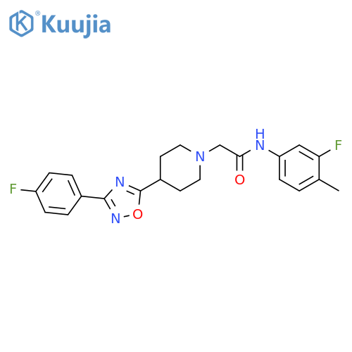 N-(3-fluoro-4-methylphenyl)-2-{4-3-(4-fluorophenyl)-1,2,4-oxadiazol-5-ylpiperidin-1-yl}acetamide structure