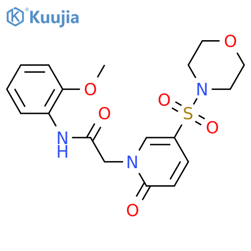 N-(2-methoxyphenyl)-2-[5-(morpholine-4-sulfonyl)-2-oxo-1,2-dihydropyridin-1-yl]acetamide structure