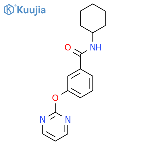 N-cyclohexyl-3-(pyrimidin-2-yloxy)benzamide structure