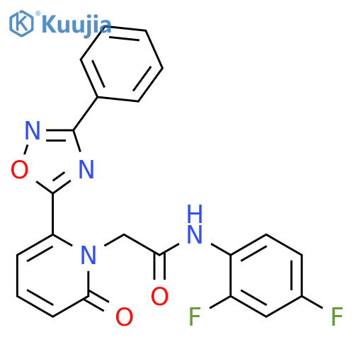 N-(2,4-difluorophenyl)-2-[2-oxo-6-(3-phenyl-1,2,4-oxadiazol-5-yl)-1,2-dihydropyridin-1-yl]acetamide structure