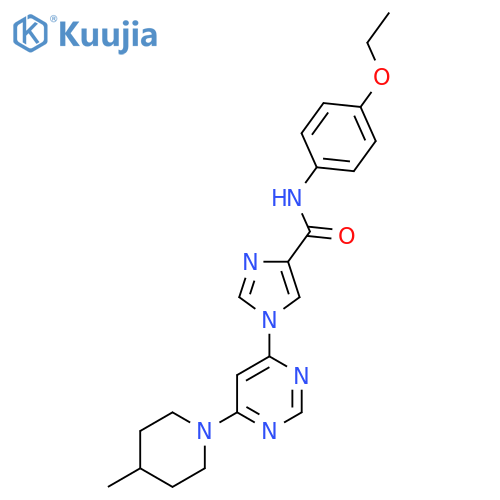 N-(4-ethoxyphenyl)-1-6-(4-methylpiperidin-1-yl)pyrimidin-4-yl-1H-imidazole-4-carboxamide structure