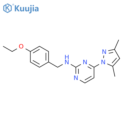 4-(3,5-dimethyl-1H-pyrazol-1-yl)-N-(4-ethoxyphenyl)methylpyrimidin-2-amine structure