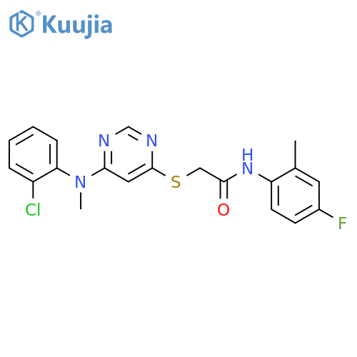 2-[(6-{[(2-chlorophenyl)methyl]amino}pyrimidin-4-yl)sulfanyl]-N-(4-fluoro-2-methylphenyl)acetamide structure