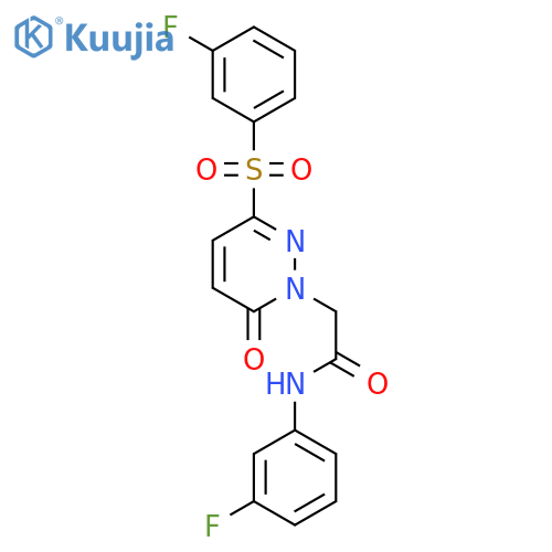2-[3-(3-fluorobenzenesulfonyl)-6-oxo-1,6-dihydropyridazin-1-yl]-N-(3-fluorophenyl)acetamide structure
