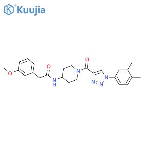 N-{1-1-(3,4-dimethylphenyl)-1H-1,2,3-triazole-4-carbonylpiperidin-4-yl}-2-(3-methoxyphenyl)acetamide structure