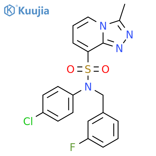 N-(4-chlorophenyl)-N-(3-fluorophenyl)methyl-3-methyl-1,2,4triazolo4,3-apyridine-8-sulfonamide structure