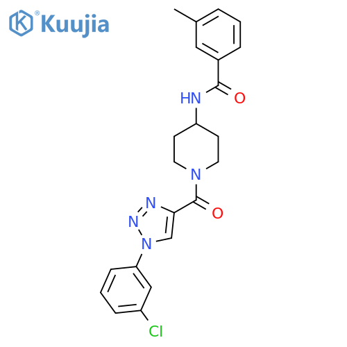 N-{1-1-(3-chlorophenyl)-1H-1,2,3-triazole-4-carbonylpiperidin-4-yl}-3-methylbenzamide structure