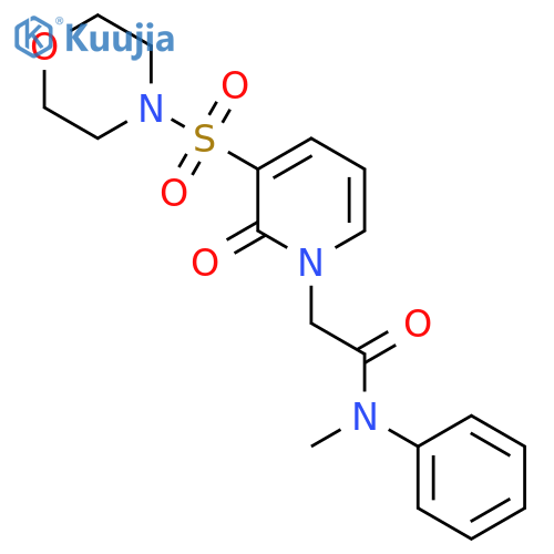 N-methyl-2-3-(morpholine-4-sulfonyl)-2-oxo-1,2-dihydropyridin-1-yl-N-phenylacetamide structure