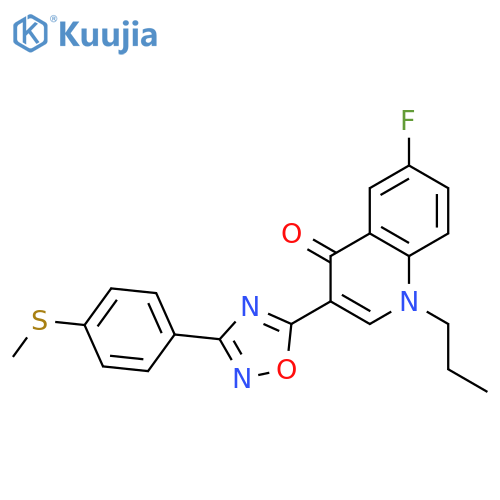 6-fluoro-3-{3-[4-(methylsulfanyl)phenyl]-1,2,4-oxadiazol-5-yl}-1-propyl-1,4-dihydroquinolin-4-one structure