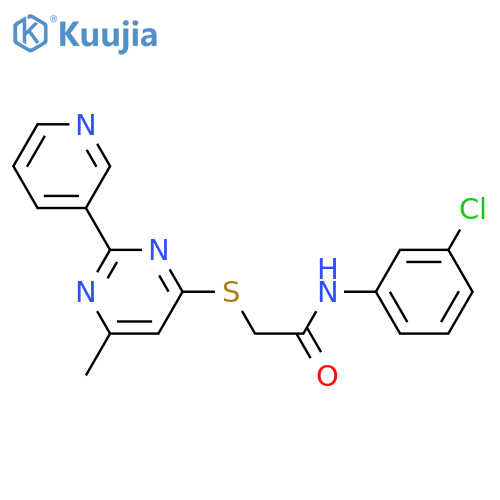 N-(3-chlorophenyl)-2-{[6-methyl-2-(pyridin-3-yl)pyrimidin-4-yl]sulfanyl}acetamide structure