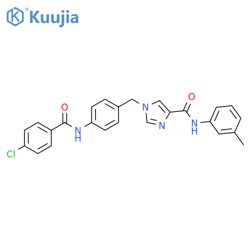 1-{[4-(4-chlorobenzamido)phenyl]methyl}-N-(3-methylphenyl)-1H-imidazole-4-carboxamide structure