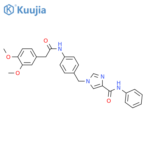 1-({4-[2-(3,4-dimethoxyphenyl)acetamido]phenyl}methyl)-N-phenyl-1H-imidazole-4-carboxamide structure