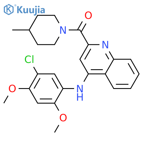 N-(5-chloro-2,4-dimethoxyphenyl)-2-(4-methylpiperidine-1-carbonyl)quinolin-4-amine structure