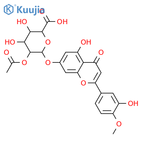 3',5,7-Trihydroxy-4'-methoxyflavone; 7-O-(2-O-Acetyl-β-D-glucuronopyranoside) structure