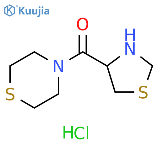 4-(1,3-thiazolidine-4-carbonyl)thiomorpholine hydrochloride structure