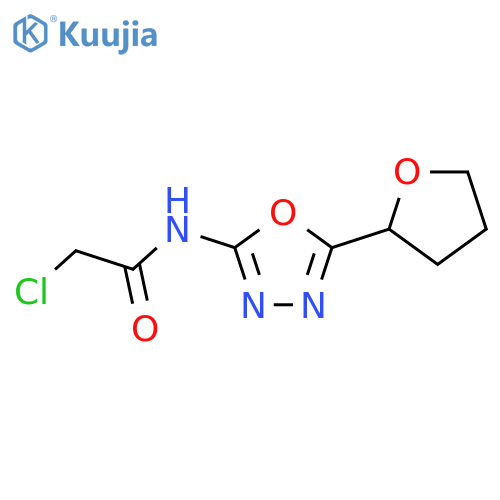 2-Chloro-N-[5-(oxolan-2-yl)-1,3,4-oxadiazol-2-yl]acetamide structure