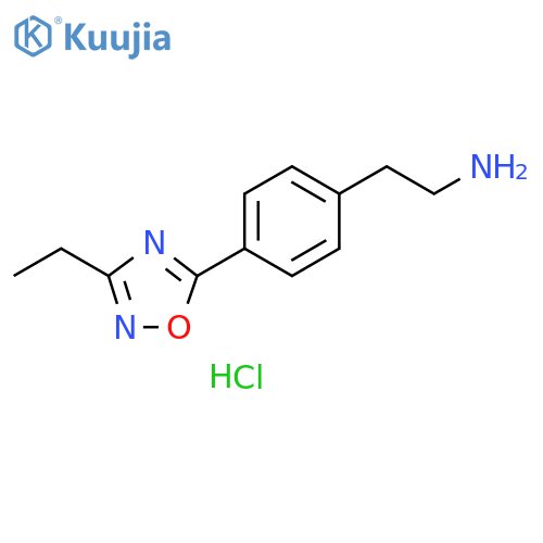 2-4-(3-ethyl-1,2,4-oxadiazol-5-yl)phenylethan-1-amine hydrochloride structure