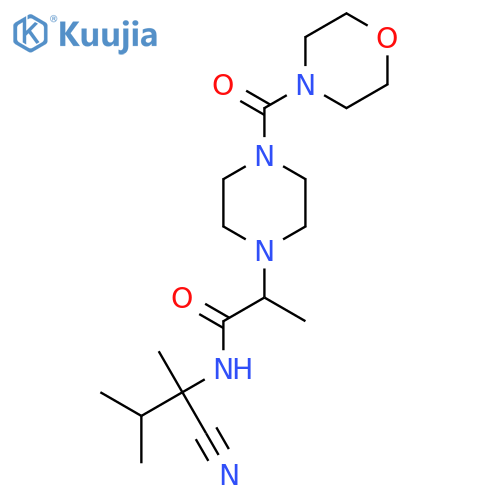 N-(1-cyano-1,2-dimethylpropyl)-2-[4-(morpholine-4-carbonyl)piperazin-1-yl]propanamide structure