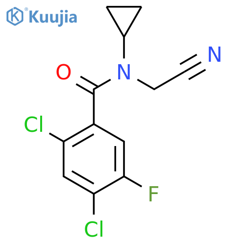 2,4-dichloro-N-(cyanomethyl)-N-cyclopropyl-5-fluorobenzamide structure