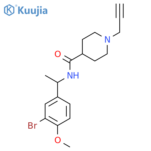 N-[1-(3-bromo-4-methoxyphenyl)ethyl]-1-(prop-2-yn-1-yl)piperidine-4-carboxamide structure
