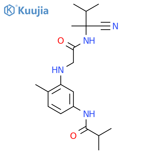 N-[3-({[(1-cyano-1,2-dimethylpropyl)carbamoyl]methyl}amino)-4-methylphenyl]-2-methylpropanamide structure