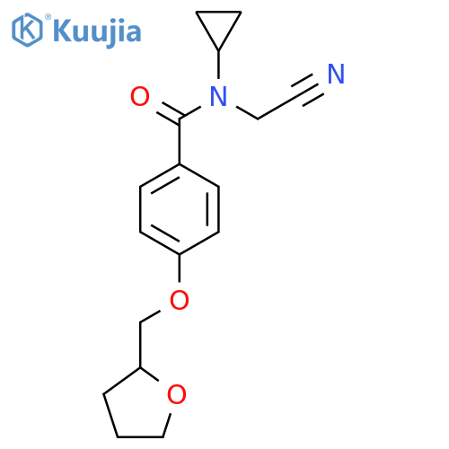 N-(cyanomethyl)-N-cyclopropyl-4-[(oxolan-2-yl)methoxy]benzamide structure