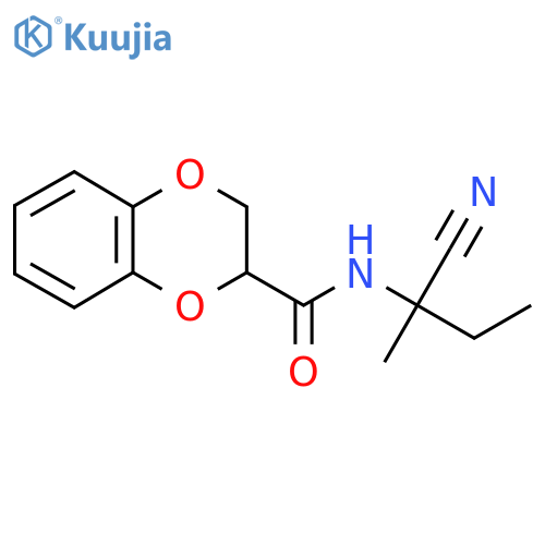 N-(1-cyano-1-methylpropyl)-2,3-dihydro-1,4-benzodioxine-2-carboxamide structure