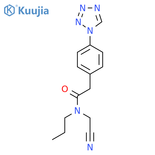 N-(cyanomethyl)-N-propyl-2-[4-(1H-1,2,3,4-tetrazol-1-yl)phenyl]acetamide structure