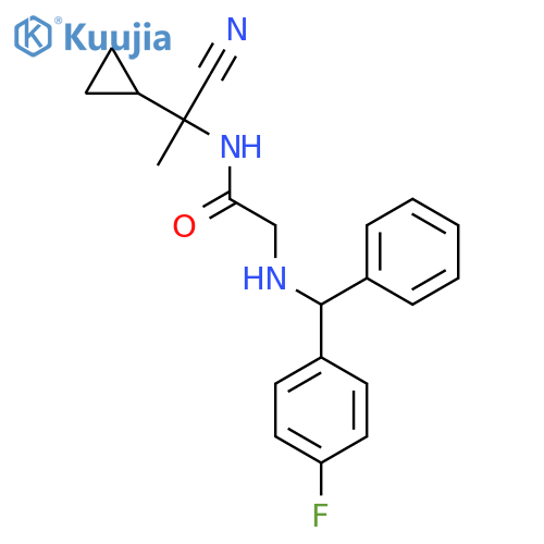 N-(1-cyano-1-cyclopropylethyl)-2-{[(4-fluorophenyl)(phenyl)methyl]amino}acetamide structure