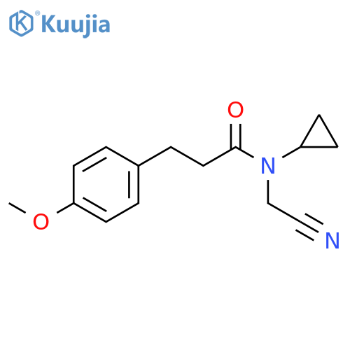 N-(cyanomethyl)-N-cyclopropyl-3-(4-methoxyphenyl)propanamide structure