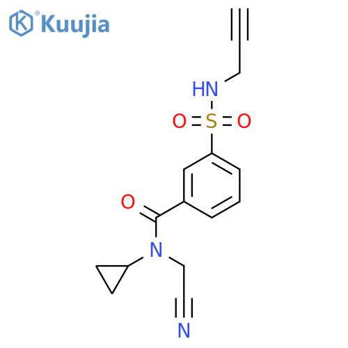 N-(cyanomethyl)-N-cyclopropyl-3-[(prop-2-yn-1-yl)sulfamoyl]benzamide structure