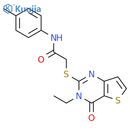 2-({3-ethyl-4-oxo-3H,4H-thieno[3,2-d]pyrimidin-2-yl}sulfanyl)-N-(4-methylphenyl)acetamide structure