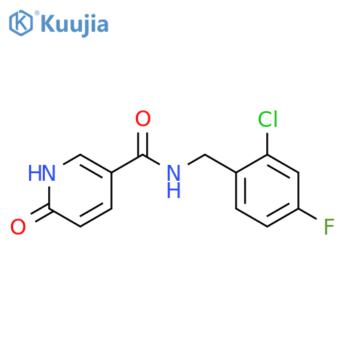 N-[(2-chloro-4-fluorophenyl)methyl]-6-hydroxypyridine-3-carboxamide structure