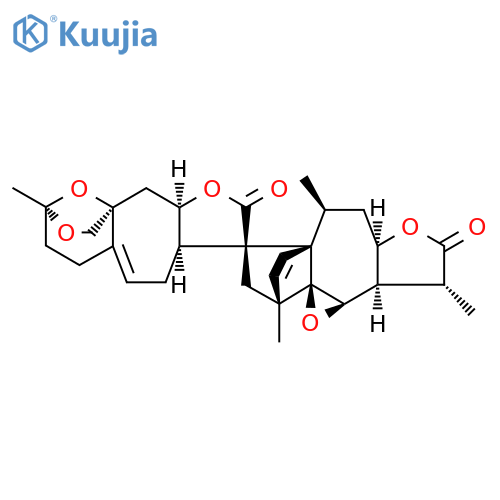 Spiro[10H-8,10a-epoxy-2H-furo[3',2':5,6]cyclohept[1,2-c]oxepin-3(3aH),10'-[5H-2,4a]ethano[2H]oxireno[3a,4]azuleno[6,5-b]furan]-2,8'(9'H)-dione,4,6,6',6'a,7,8,9'a,9'b,11,11a-decahydro-2',5',8,9'-tetramethyl-,(1'aS,2'R,3S,3aR,4'aR,5'S,6'aR,8R,9'R,9'aR,9'bR,10aS,11aR)- (9CI) structure